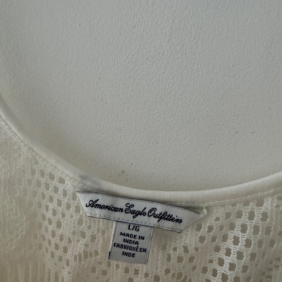 American Eagle Cream Lace Fringe Sleeveless Boho Mini Dress - Picture 5 of 5